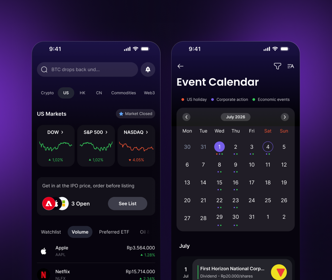 Nanovest US Stocks Event Calendar